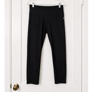 Nike Dri-FIT Black Cropped Running Leggings Mesh Panel Athletic Pants Size M